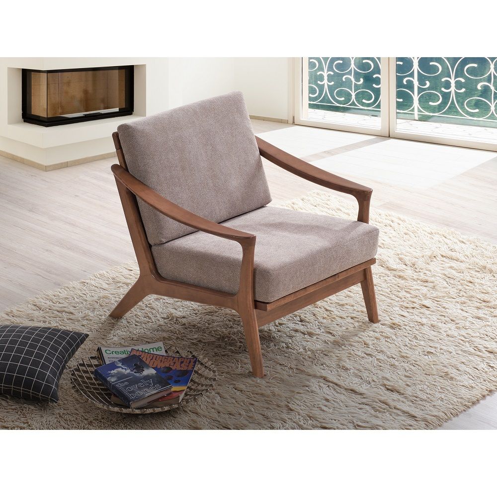 Seat Construction: Full Foam Cushion Removable Wooden Frame Natural Finish Style