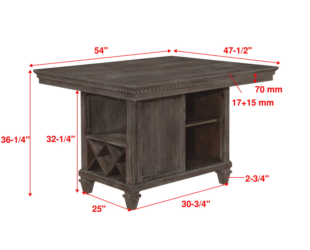 Regent - Counter Height Table - Charcoal Black<h4><b>Regent - Counter Height Table Base - Charcoal Black</b></h4> <table width="100%"><colgroup><col style="width: 30%"> <col style="width: 70%"> </colgroup> <tbody> <tr> <td>Dimensions</td> <td> 54.00"L x 4