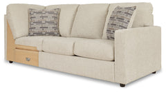 This right-arm facing sofa with corner wedge is made with polyester upholstery. Pairs with other items in the series to make a sectional.<br><br><b>Additional Dimensions</b><br><ul><li>Arm height: 25-"</li><li>Seat height: 19-"</li><li>Top of cushion to t