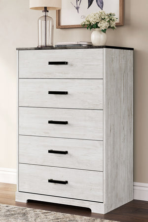  while the warm pewter-tone hardware adds an industrial touch. The distressed whitewashed body adds a delightfully homespun charm
