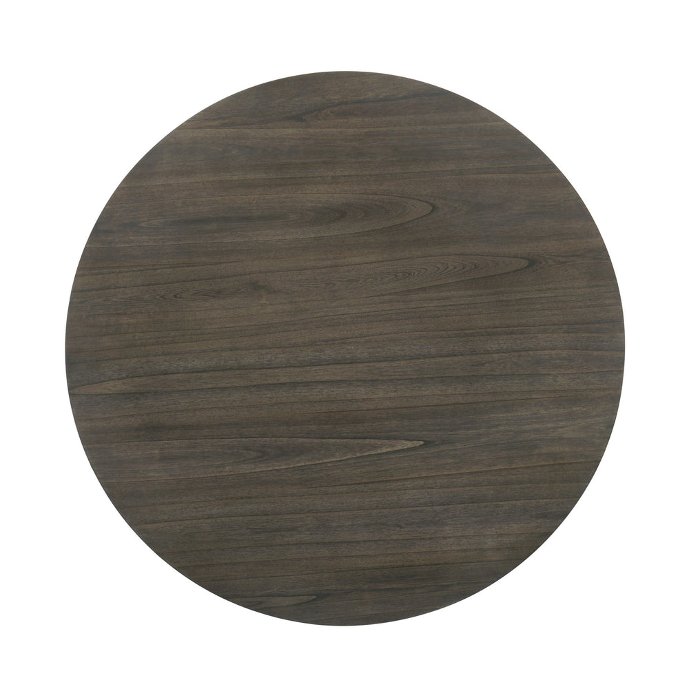 The Maisie Round Wood Two-Tone Dining Table is an ideal blend of quality construction and welcoming rustic charm, perfect for any dining space. This table is crafted from solid rubberwood, manufactured woods, and Mindy wood veneers, ensuring a sturdy and 