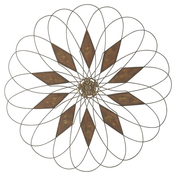 Add a twist of casually cool eleganceâ€”inside or outâ€”with this wall sculpture. Crafted with aged-tone metal thatâ€™s indoor and outdoor safe, it-'ll bring an artful touch wherever you see fit.<br/><br/><b>Product Features</b><ul><li>Made of metal</li><