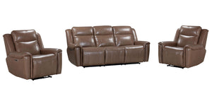 The Atlantis Sofa & 2 Recliners Set is designed for ultimate relaxation. It is made with soft leather and custom match, and features a power recline and headrest for easily finding the perfect position for maximum relaxation. The zero-gravity function hel