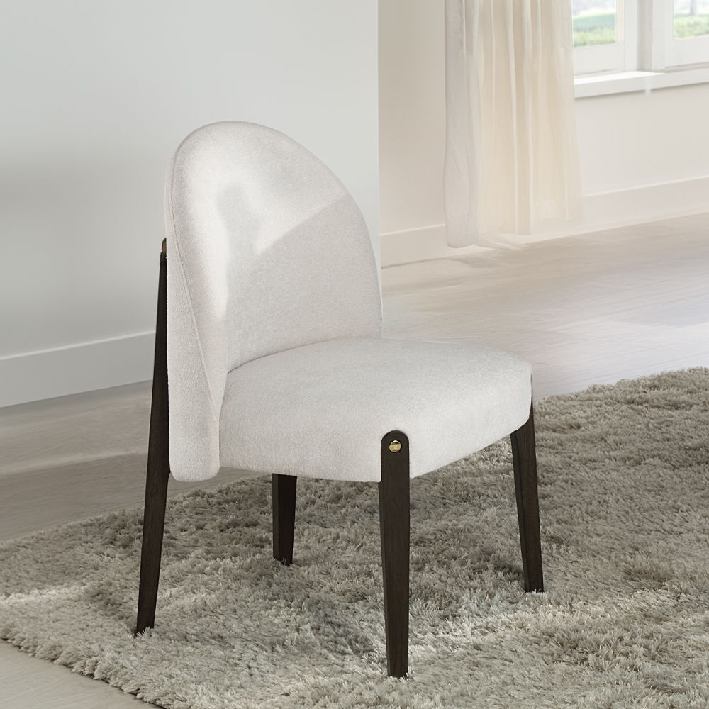 Clayten collection exudes elegance with its rectangular dining table featuring a fixed white marble top and double pedestal base with metal trim. Paired with upholstered chairs and a server with metal legs, this set blends sophistication and contemporary 