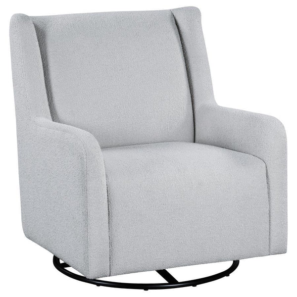 This swivel glider recliner accent chair embraces modern comfort with its trendy boucle fabric and smooth, 360-degree swivel base. Ideal as a nursery chair, it provides gentle gliding and reclining capabilities for soothing relaxation. Whether gracing a l