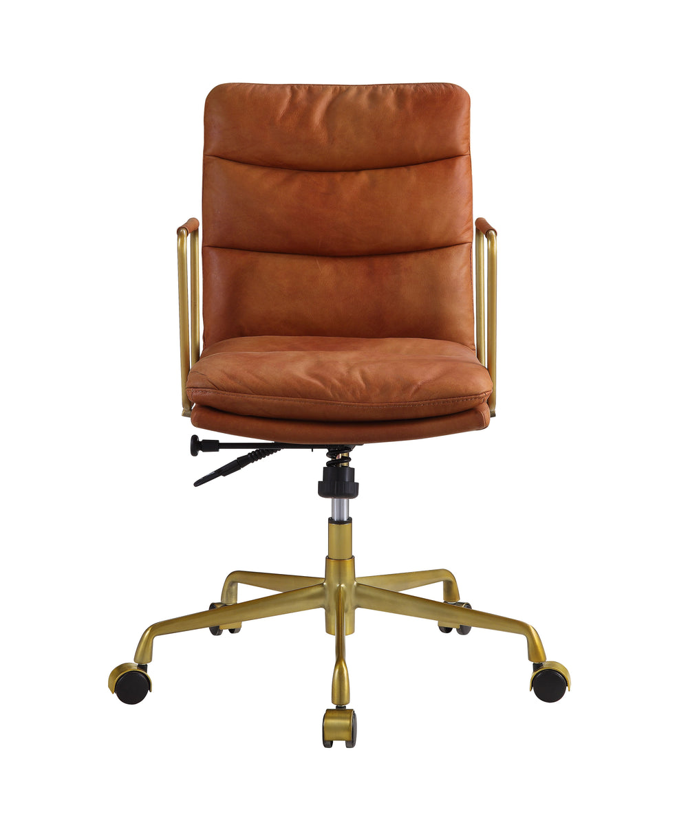 Everyone in the office will be envious of this Dudley executive office chair. Offering easy height adjustment and a swivel seat that is compatible with various desk heights, you can be sitting ergonomically. Instantly adjust its height, one push of the le
