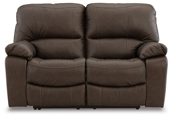 Leesworth - Dark Brown - Reclining Power Loveseat