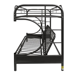 Eclipse - Twin Long Over Queen Over Futon Bunk Bed - Black