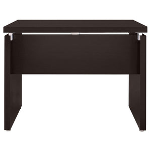  while the floating desktop design adds a contemporary touch. This compact yet sturdy desk