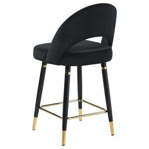 Lindsey - Velvet Upholstered Counter Chair (Set of 2) - Black