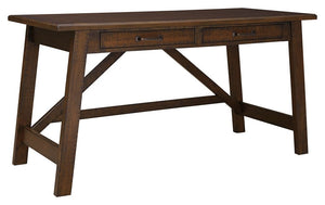 Leaning toward a casually cool look with a touch of rustic industrial flair? This home office desk with canted legs takes a fresh stance on style. Two smooth-gliding drawers with dovetail construction reflect high quality that never goes out of fashion. S