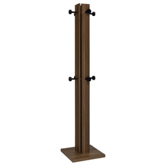 Elevate your homeâ€™s organization with this stylish Mid-Century Modern coat rack. Crafted from durable Asian hardwood, particle board, and metal, this coat rack combines functionality with a sleek design. The walnut melamine paper finish adds a warm, nat