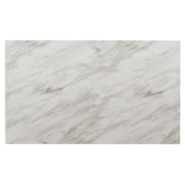  guarantee a long-lasting dining set that stands the test of time. The glossy-coated faux marble to
