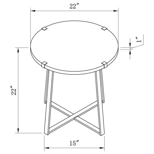 Marcus - Round Engineered Wood Side End Table - Dark Brown