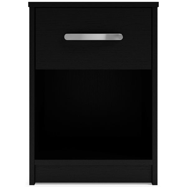 Finch - Black - One Drawer Night Stand - 23" Height