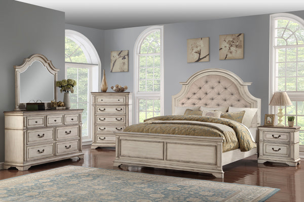 Anastasia - Lingerie Swivel Chest With Mirror - Antique White