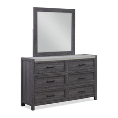 Step into modern simplicity with this bedroom collection that pairs a sleek, gray finish with a streamlined design. The sturdy bed acts as the focal point with a bold yet unadorned headboard, complemented by matching pieces that offer practical storage so