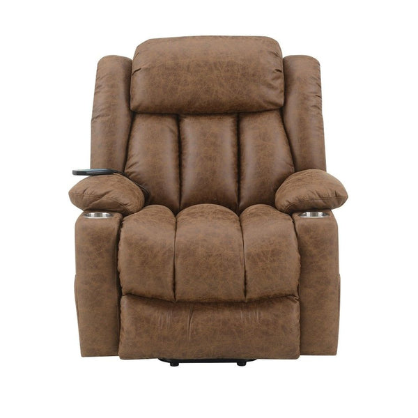 Omarion - Power Recliner With Lift & Heating & Massage - Brown