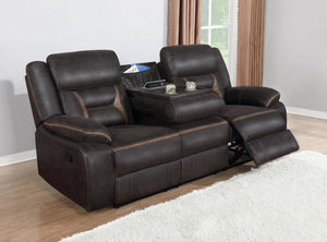 Greer - Upholstered Motion Reclining Sofa - Brown