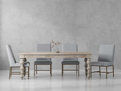 Crafted from solid mango, this table boasts a unique aesthetic with natural variations of color, wood grain, and knots, making each piece one-of-a-kind. Generously proportioned, this table can comfortably seat up to eight guests, making it the perfect cen