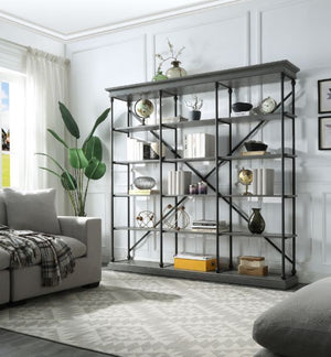 Rukia - Bookshelf - Gray & Black Finish - 84"