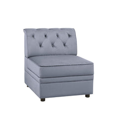 With the unlimited possible options, Bois II collection features a soft upholstery velvet, tight back & seat cushion. Also this storage ottoman can be used as a footrest, coffee table or extra seating in a pinch. This collection is completely modular so y