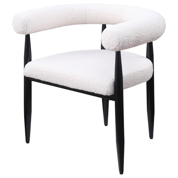 Dunmore - Boucle Upholstered Dining Arm Chair (Set of 2) - Cream