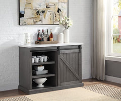 KDâ€§Sliding Barn Door Wood Frame Marble Top<br/><br/><b>Product Features</b><ul><li>KDâ€§Sliding Barn Door</li><li>Wood Frame</li><li>Marble Top</li><li>Case: 1Pc/1Ctn</li><li>Finish: Marble Top & Gray Finish</li><li>Style: Transitional</li><li>Materials