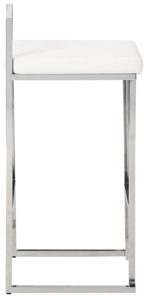 Madanere - White / Chrome Finish - Tall UPH Stool (Set of 2)