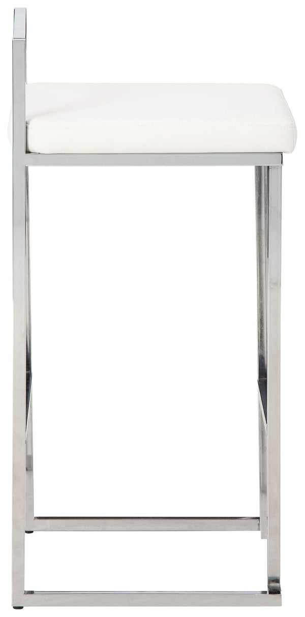 Madanere - White / Chrome Finish - Tall UPH Stool (Set of 2)