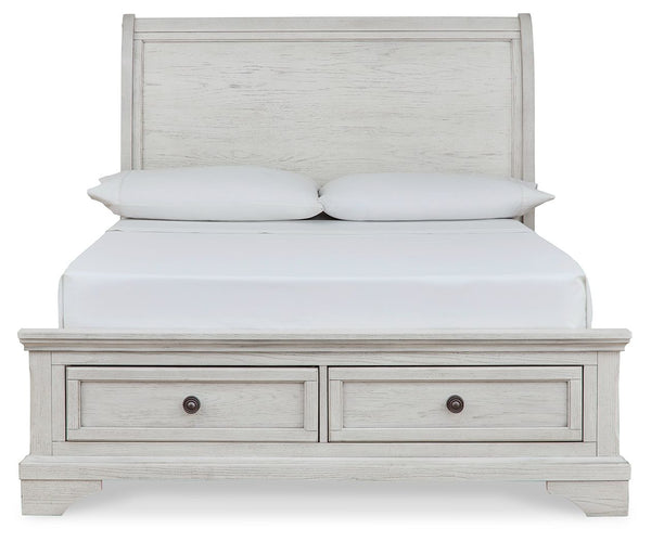 Robbinsdale - Antique White - Full Sleigh Storage Bed
