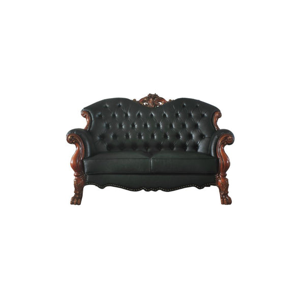 Dresden - Loveseat w/3 Pillows - Cherry Oak & PU - 71-"<br/><br/><b>Product Features</b><ul><li>Case: 1Pc/1Ctn</li><li>Finish: Cherry Oak & PU</li><li>Style: Traditional</li><li>Materials: Upholstery, Poly-Resin</li></ul><br/>