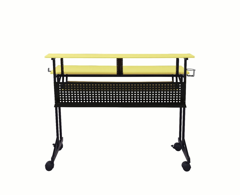 Perfectly fit for every workspace, this Suitor Music Recording Studio Desk offers style without sacrificing function. The shelves are intended to make your working space neat and organized and also keep the monitor at an eye-level for comfortable viewing.
