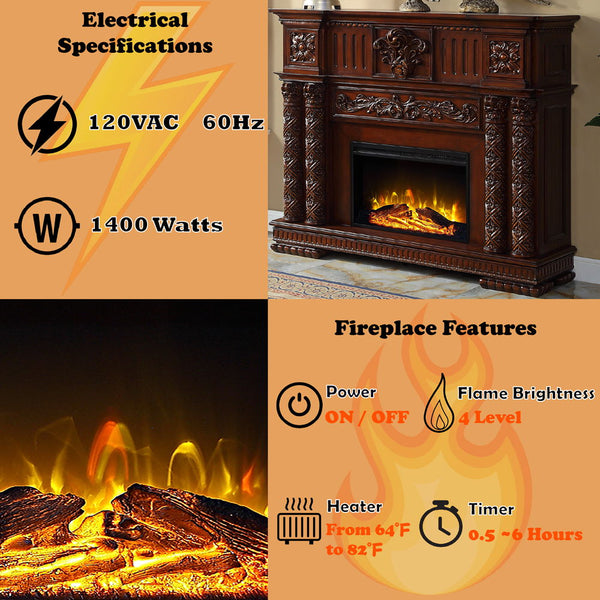 Vendom - Fireplace - Cherry Finish