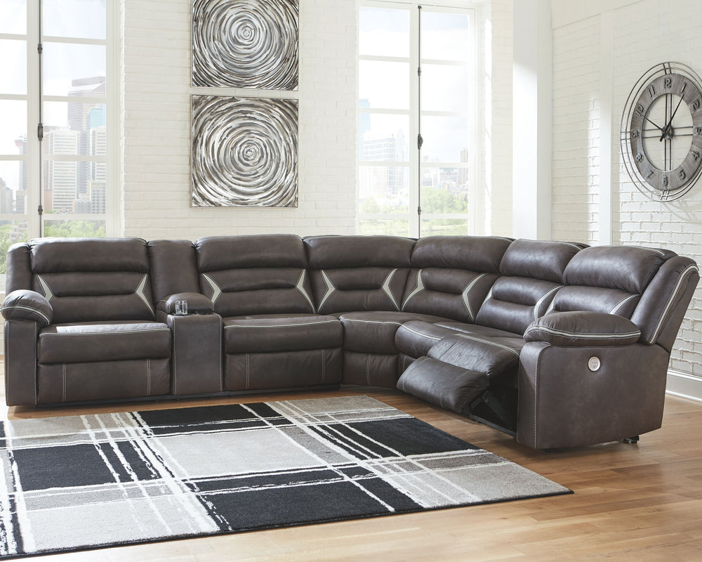 You could play it safe. Or you could choose to stand out in the crowd with this brilliantly styled sectional with power. Ultra cool, ultra contemporary and ultra comfortable, this fashion-forward sectional sports a fabulous faux leather enhanced with cont