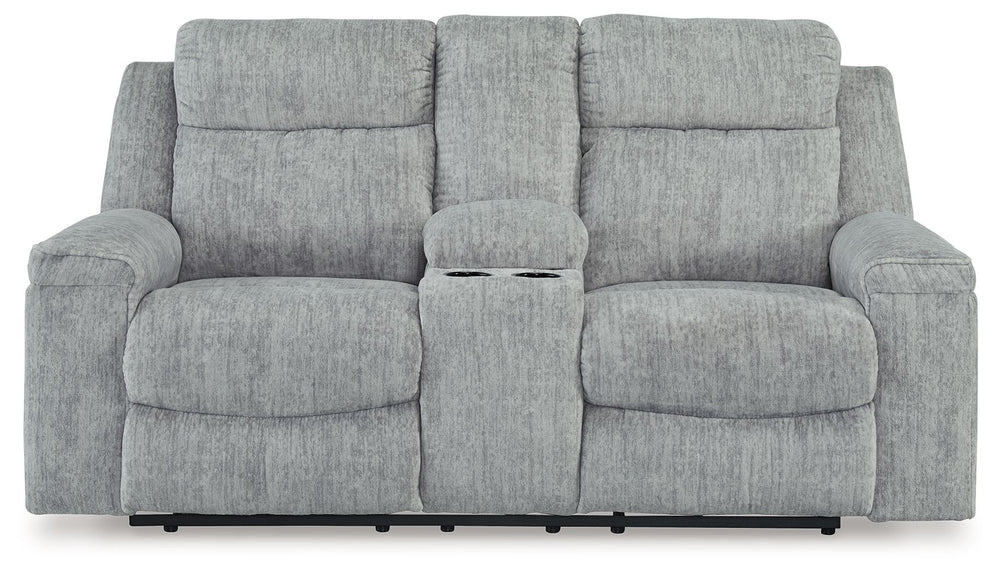 This budget-friendly reclining loveseat with console makes it so easy to stream a new series or nap for a good, long time. Sumptuous on-trend textured upholstery, plump cushioning and simple pull tab reclining make it the best seat in the house. A center 