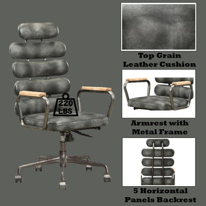 Calan - Executive Office Chair - Vintage Black Top Grain Leather