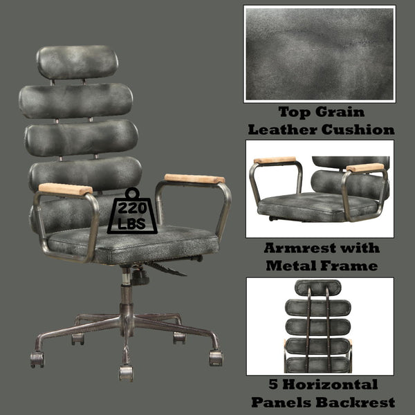 Calan - Executive Office Chair - Vintage Black Top Grain Leather
