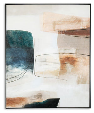Muted tones make a big visual impact in this wall art. Exuding a modern sensibility, its abstract design brings dynamic visual interest to your decor while remaining subtle in style.<br/><br/><b>Product Features</b><ul><li>Framed gallery wrapped canvas</l