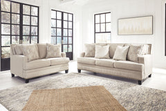 Everyone can have the best seat in the house with this sofa and loveseat. An indulgent choice with deep seats crafted for cloud-like softness, this set is the ideal merger of modern flair and classic staying power. <h4><b>Claredon - Linen - Sofa</b></h4> 