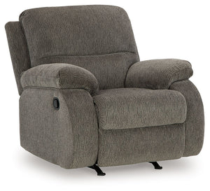 Craving a simple spot to relax and recharge? This recliner encourages you to take a break from the everyday grind. Its contemporary bustle back and versatile hue bring stylishly soft comfort to a seating area. And when youâ€™re ready to recline, the simpl