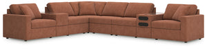 Looking cool and contemporary is great. But when it comes down to it, youâ€™re all about low-maintenance lounging. With the performance fabric on this sectional with audio system, cleaning spills is a breeze. Its customizable modular design caters to your