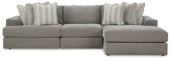 The casual, low-slung shape of this sectional makes it fully lounge-ready. Its deep seating invites you to sink right in, with bold beveled block arms that are softened by bullnose â€œwaterfallâ€ cushions. Best of all, the modular design lets you stage t
