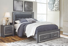 Reminiscent of Hollywood glamour of yesteryear, this queen panel bed with storage interprets luxury in a decidedly modern way. Sumptuous details include button-tufted upholstery, faceted faux crystals and chrome-tone accents beautifully lit by LED lights 