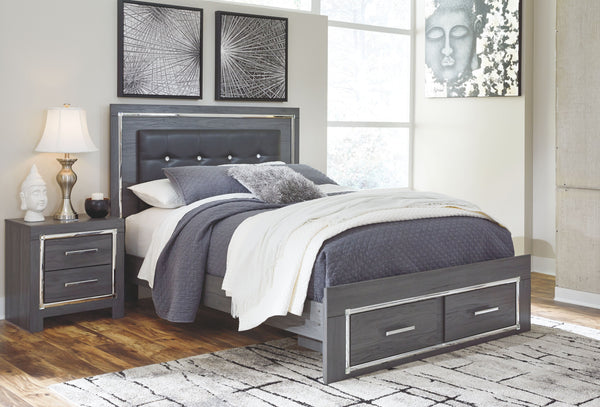 Reminiscent of Hollywood glamour of yesteryear, this queen panel bed with storage interprets luxury in a decidedly modern way. Sumptuous details include button-tufted upholstery, faceted faux crystals and chrome-tone accents beautifully lit by LED lights 