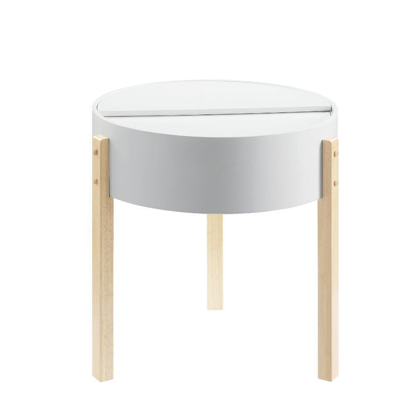 The Bodfish end table is not only beautiful but multi-functional. Its neutral color palette and wooden straight-square legs make it a perfect fit for a mid-century modern aesthetic. It boasts hidden top storage. Perfect for storing all your miscellaneous 