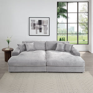 Hilde - Sectional Sofa With 4 Pillows - Gray<br/><br/><b>Product Features</b><ul><li>Sectional Sofa</li><li><br> KD Leg</li><li><br> Tight Seat & Loose Back Cushion</li><li><br> Seat Construction: Pocket Coil</li><li><br> Wooden Inner Frame</li><li><br> R