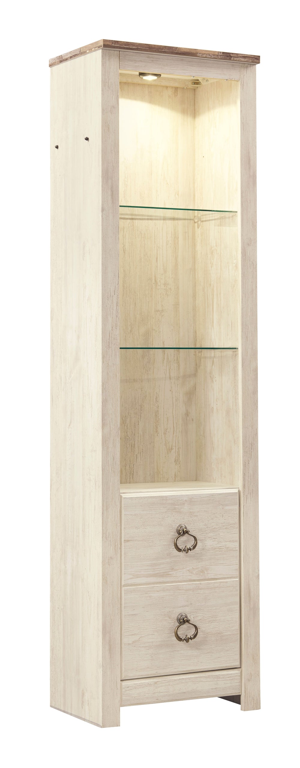 Looking to create a coastal cottage or shabby chic inspired retreat? This entertainment center is the solution. The TV standâ€™s whitewashed finish is wonderfully easy on the eyes. Paired with a unique plank-style top, itâ€™s a driftwoody look that has ou