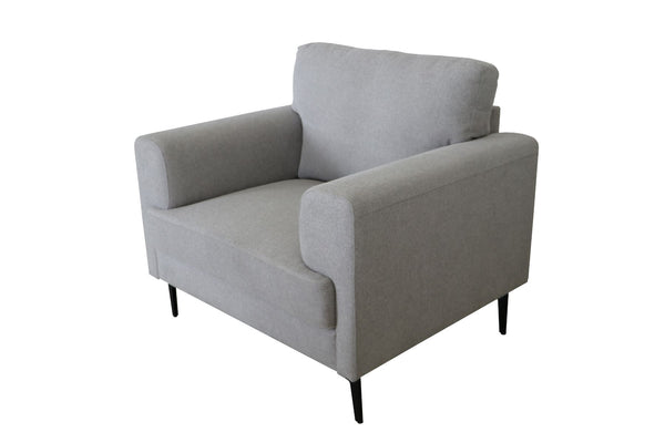 The contemporary Kyrene sofa set is an excellent choice for achieving an effortlessly chic look. The light gray linen does not weigh down the pieces-' appearance, and it emphasizes its clean lines. The neutral color is easy to style around, personalize th