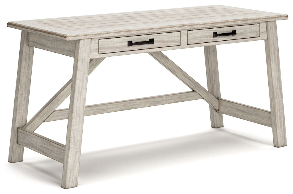 Looking for a fresh approach to modern farmhouse living? This home office desk works on so many levels. Two smooth-gliding drawers with dovetail construction reflect high quality that never goes out of fashion. Whitewash finish is a mastery in subtle soph